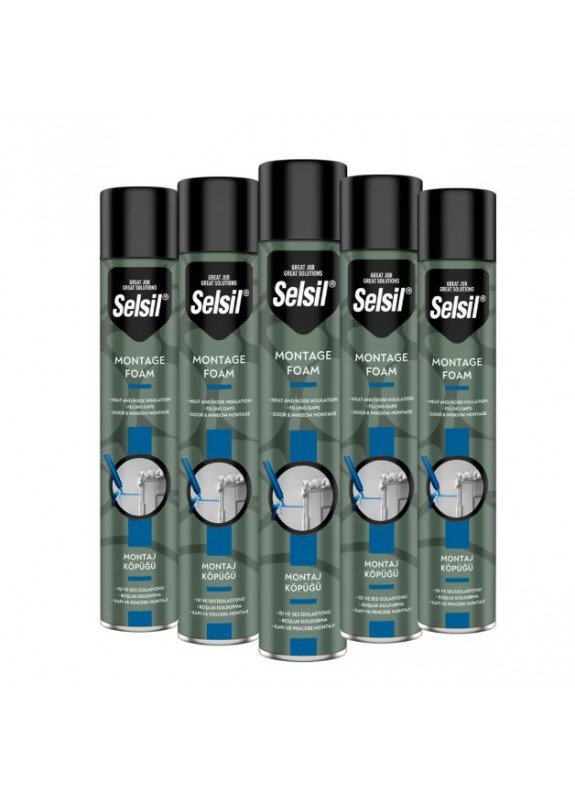 Selsil Poliüretan Kapı – Pencere Dolgu Montaj Köpüğü Pipetli 600 Gr. (16 Adet / 1 Koli)